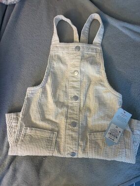 Cat & Jack Cream Corduroy Button-Front Overall Skirt